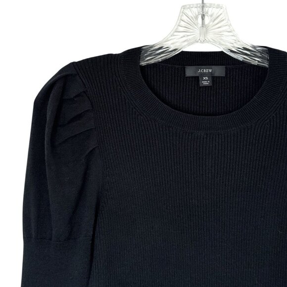 J. Crew Black Ribbed Long Sleeve Sweater - Picture 3 of 9
